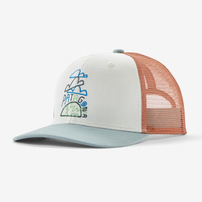 Patagonia Kid's Trucker Hat Clouds & Earth: BIRCH WHITE