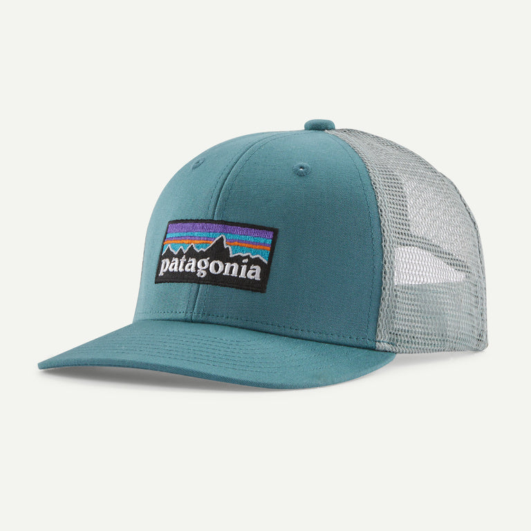 Patagonia Kid's Trucker Hat P-6 Logo: WETLAND BLUE