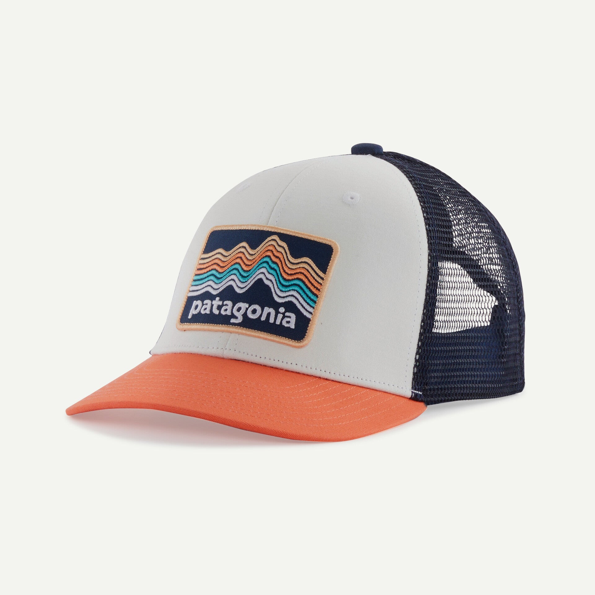 Patagonia Kid's Trucker Hat Ridge Rise Stripe:COHO CORAL