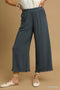 Umgee W Linen Fray Pant CHARCOAL