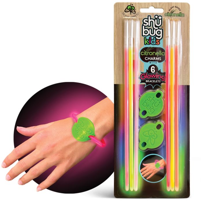 Shubug Kids Glow Bracelet w/Charm Insect Repellent