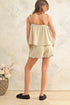 Miou Muse W Gauze Scalloped Edge Shorts TAN