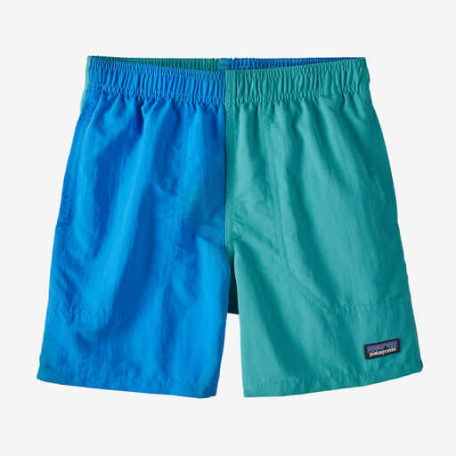 Patagonia Kid's Baggies 5" Lined HARLEQUIN SUBTIDAL BLUE