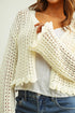 Miou Muse W LS Ruffle Detail Cardigan IVORY