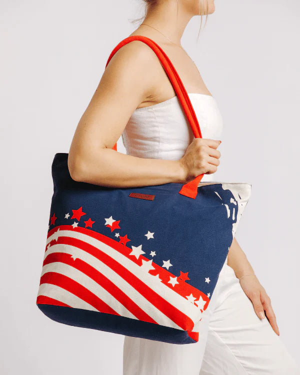 Sand Cloud American Beach Tote RED / WHITE / BLUE