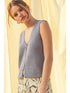 Miou Muse W Hook & Eye Vest Cardigan BLUE