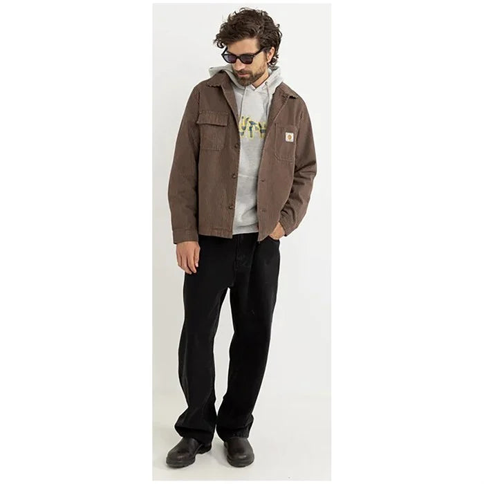 Rhythm M LS Hickory Stripe Work Shirt CEDAR