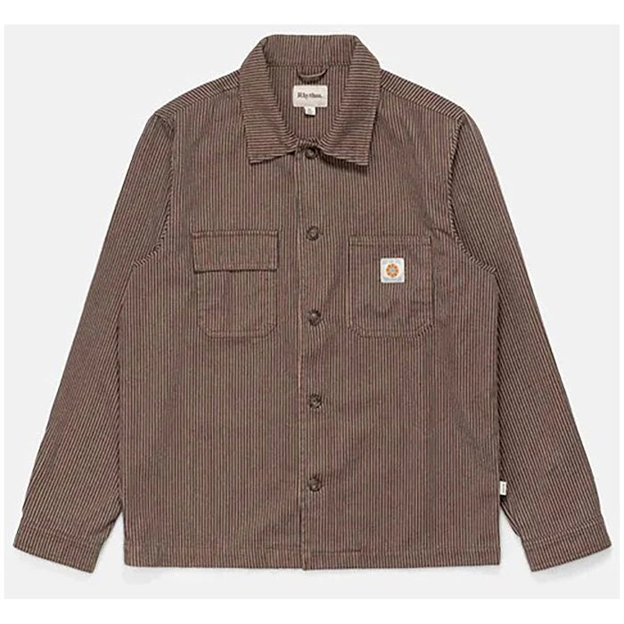 Rhythm M LS Hickory Stripe Work Shirt CEDAR