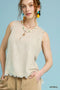 Umgee W Linen Fray Tank OATMEAL