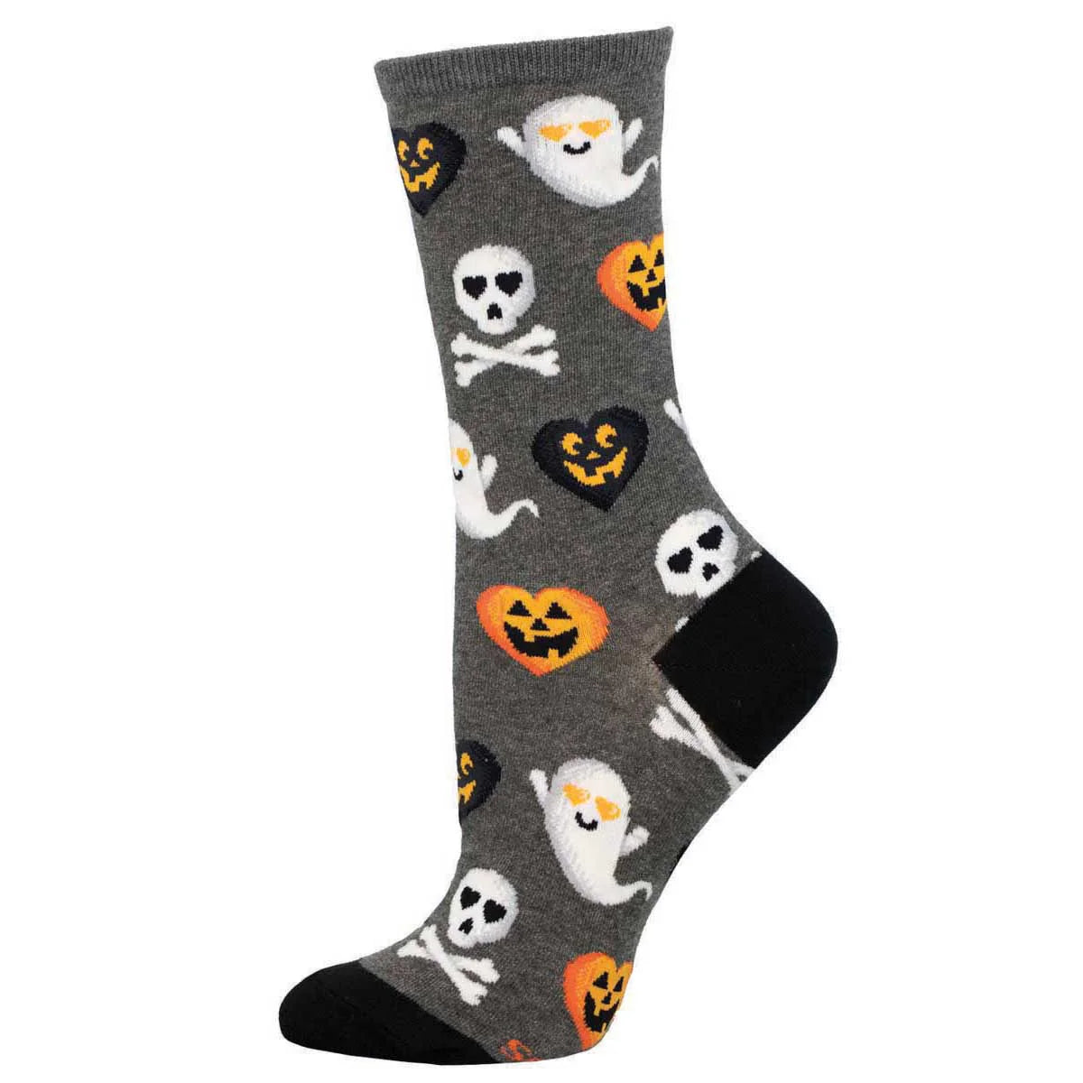 Socksmith W I Heart Spooky Season CHARCOAL HEATHER