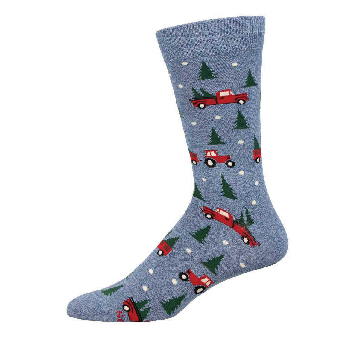 Socksmith M Bamboo Christmas Farm BLUE HEATHER