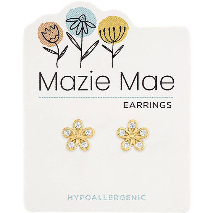 Mazie Mae CZ Flower Studs GOLD