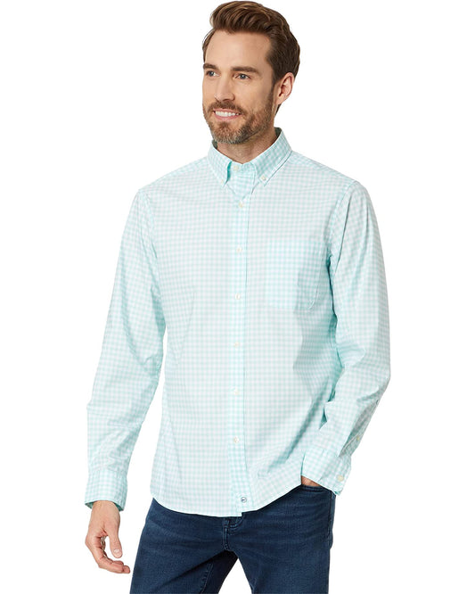 Vineyard Vines M Gingham OTG Brrr Shirt CRYSTAL BLUE