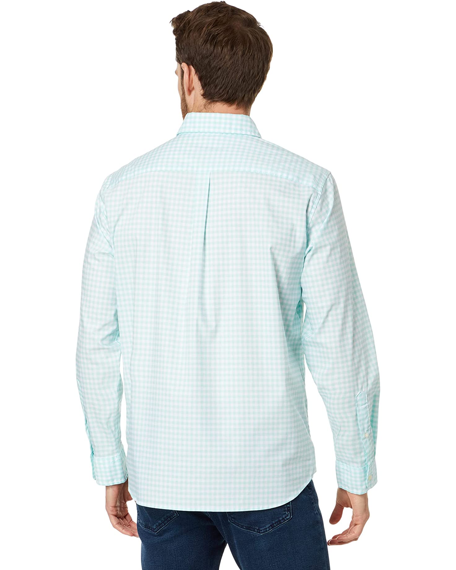 Vineyard Vines M Gingham OTG Brrr Shirt CRYSTAL BLUE