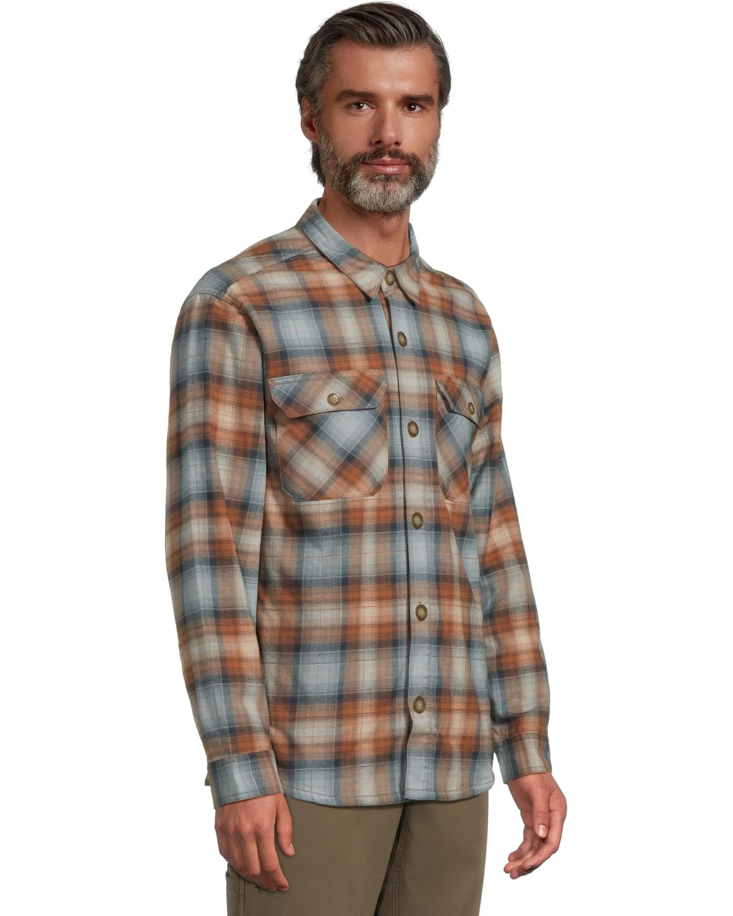 Royal Robbins M LS Snowcap Lined Flannel STEEL BLUE TIOGA