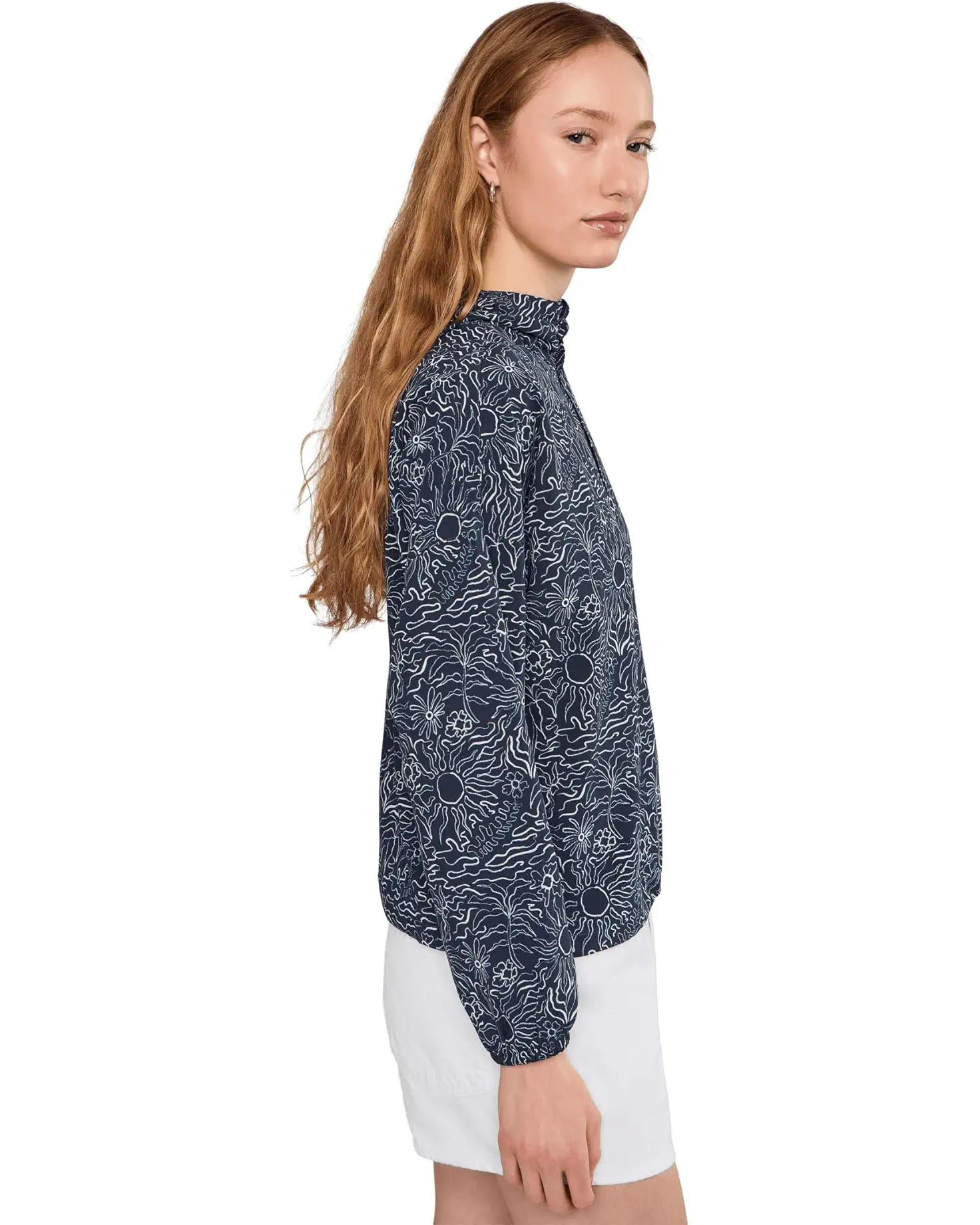 Royal Robbins W Salathe Sun Hoodie NAVAL SOLAR PRINT