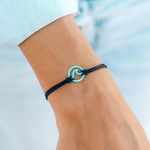 Pura Vida Enamel Aqua Wave Bracelet BLACK