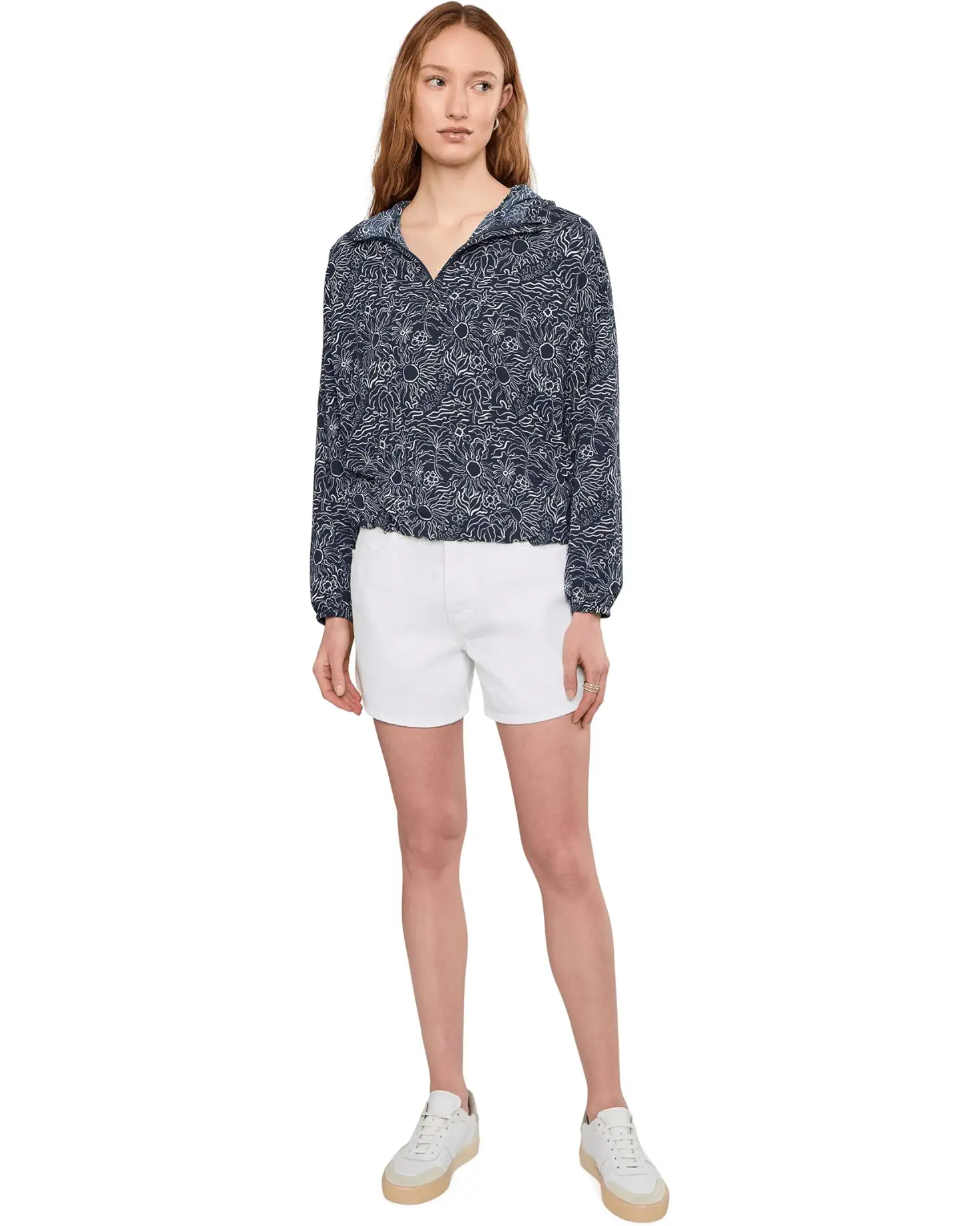 Royal Robbins W Salathe Sun Hoodie NAVAL SOLAR PRINT