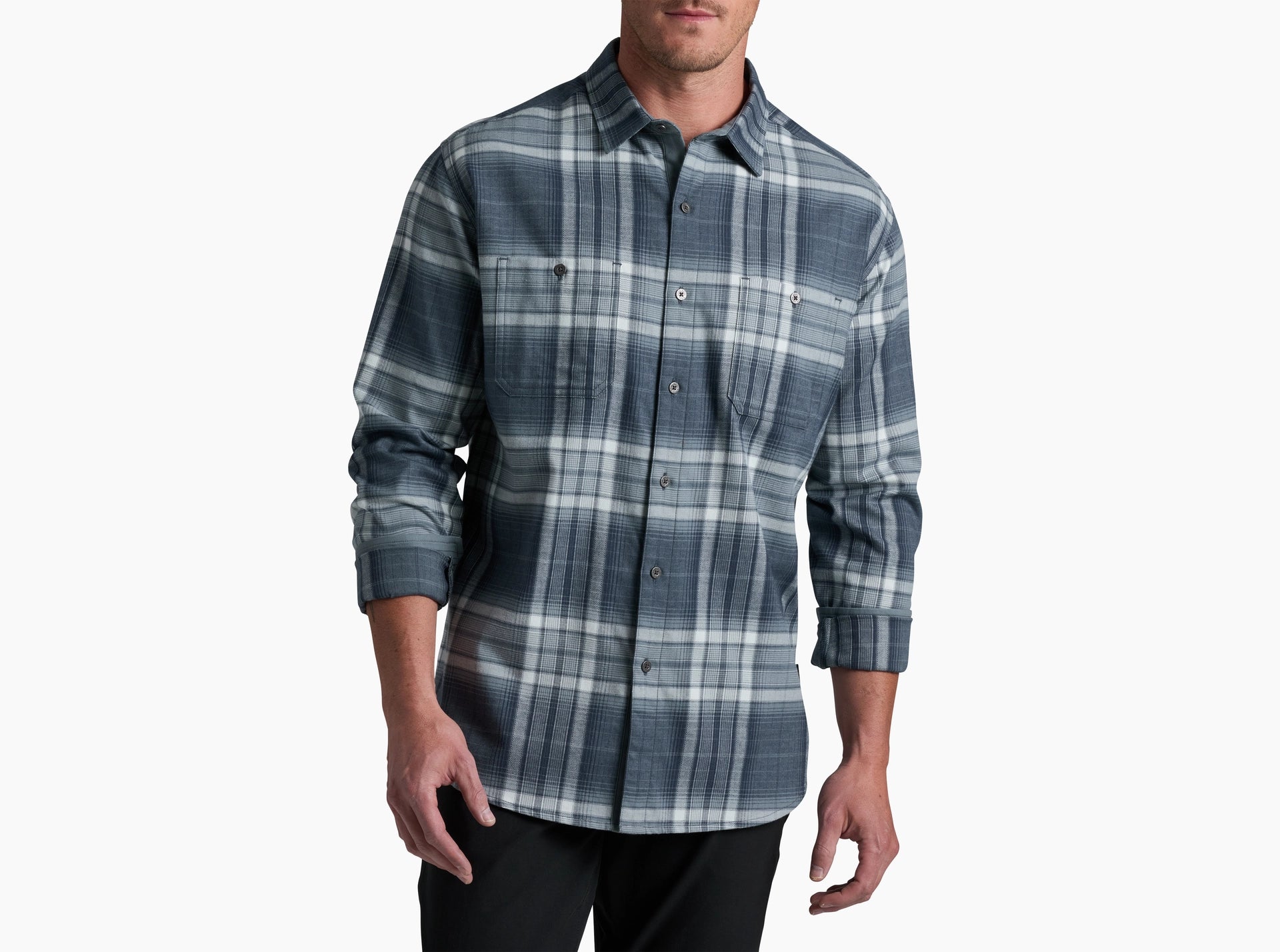 KUHL M LS Fugitive Flannel STEEL BLUE