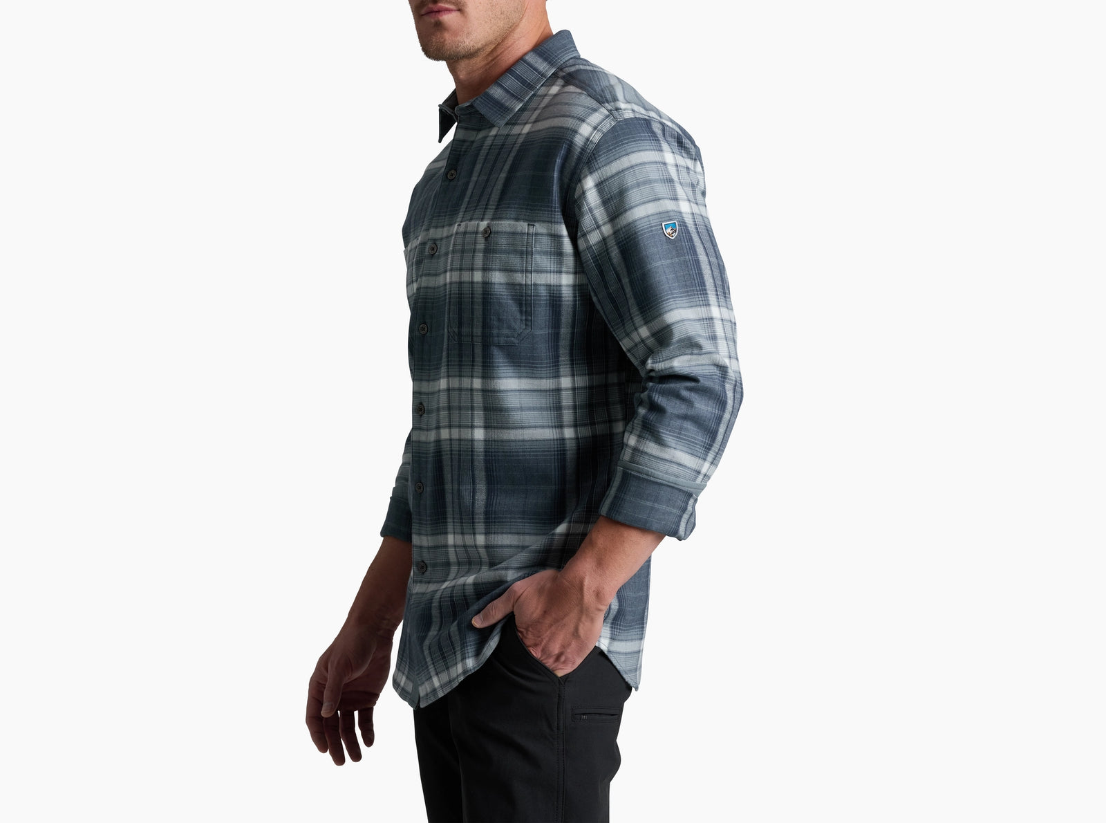 KUHL M LS Fugitive Flannel STEEL BLUE