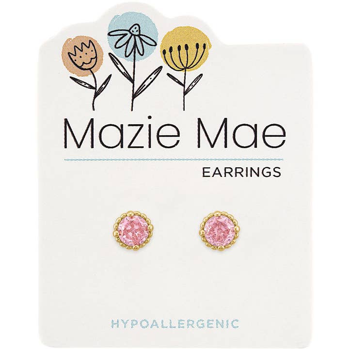 Mazie Mae Beaded Rose Studs GOLD