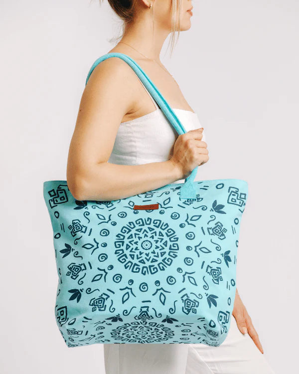 Sand Cloud Mandala Beach Tote SEAGLASS