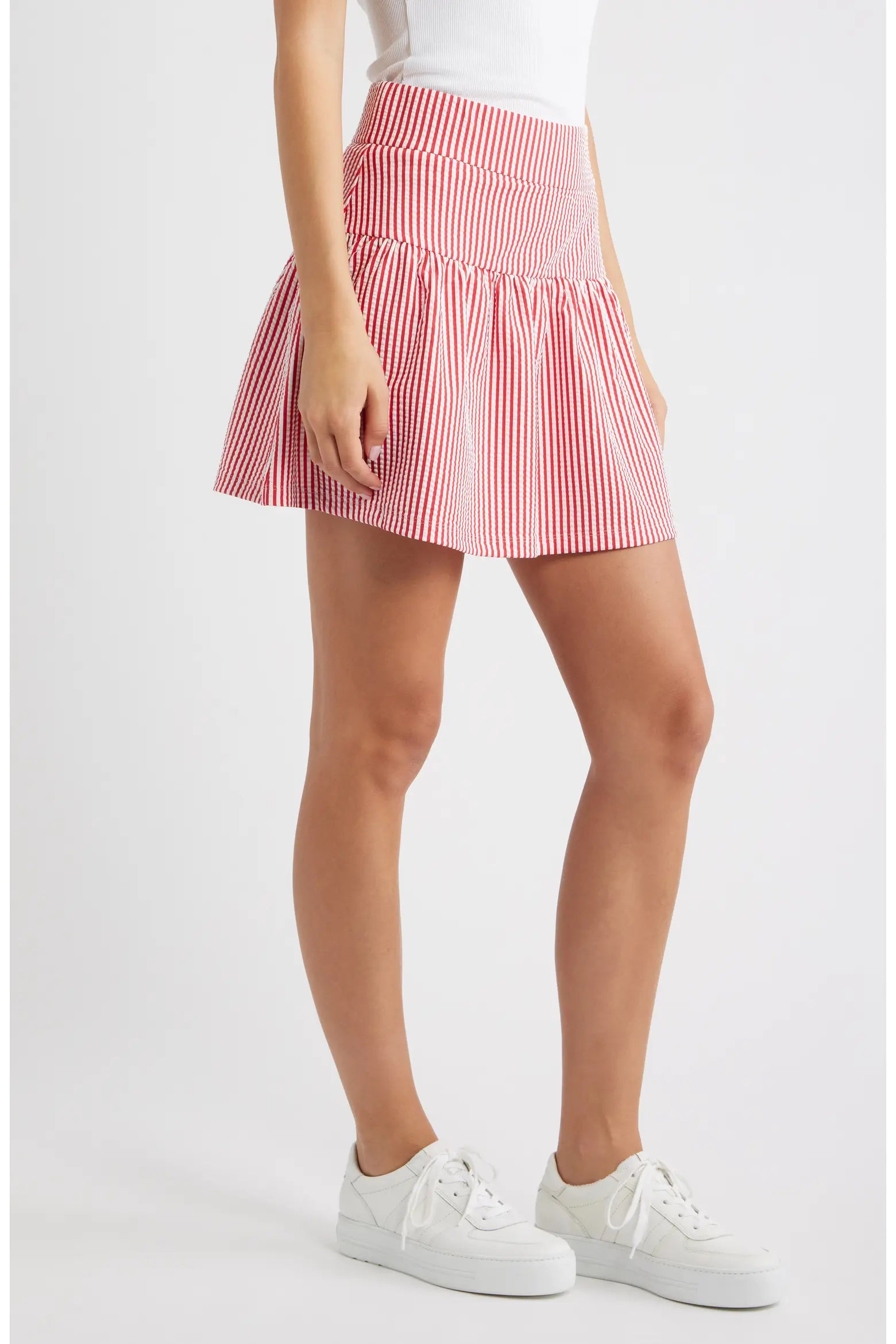 Vineyard Vines W Knit Tiered Skirt LIGHTHOUSE RED