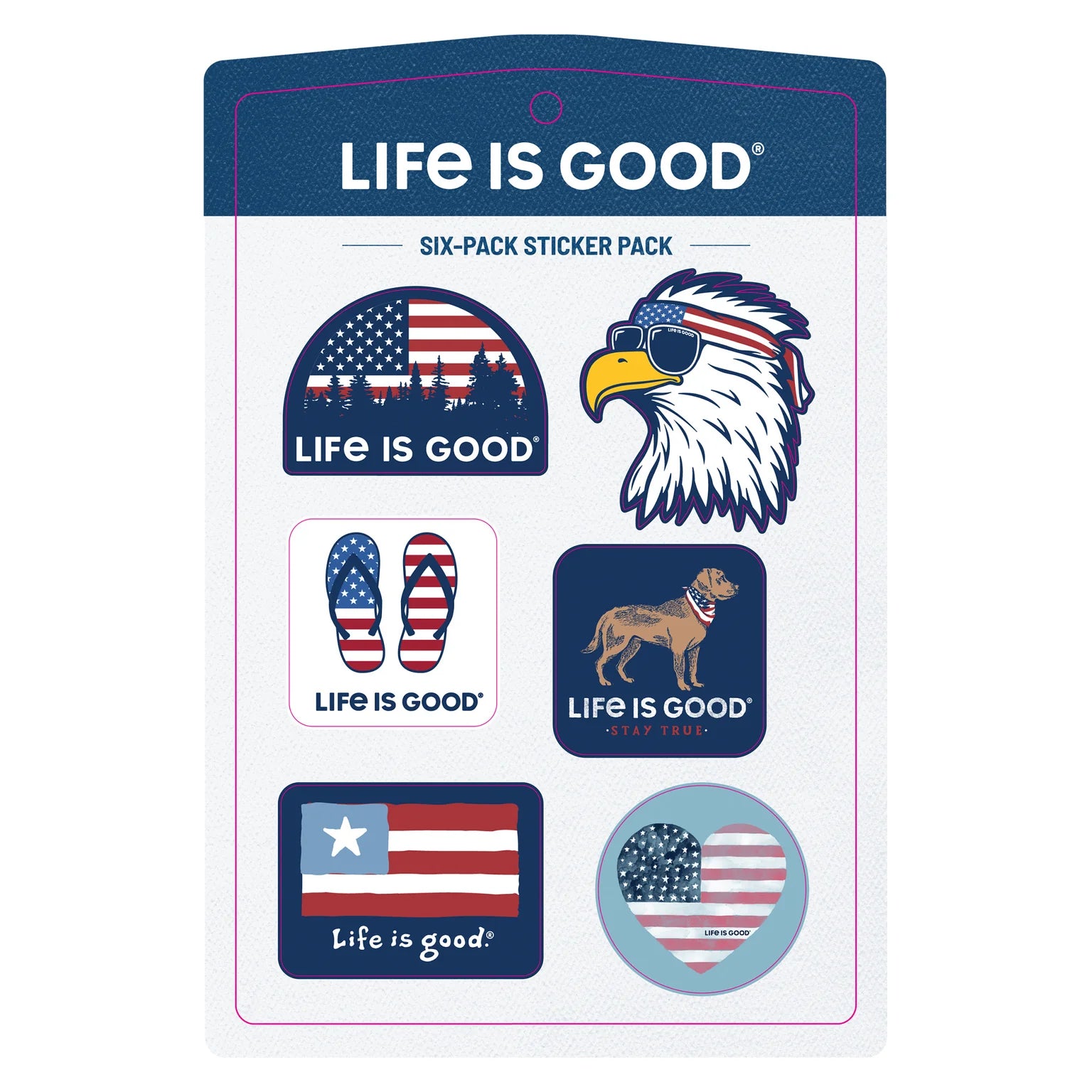 Life Is Good Americana Sticker 6-Pack MULTI
