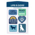 Life Is Good Dog Sticker 6-Pack MULTI