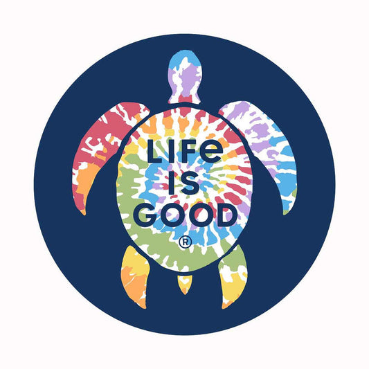 Life is Good Sticker: Tie Dye Turtle