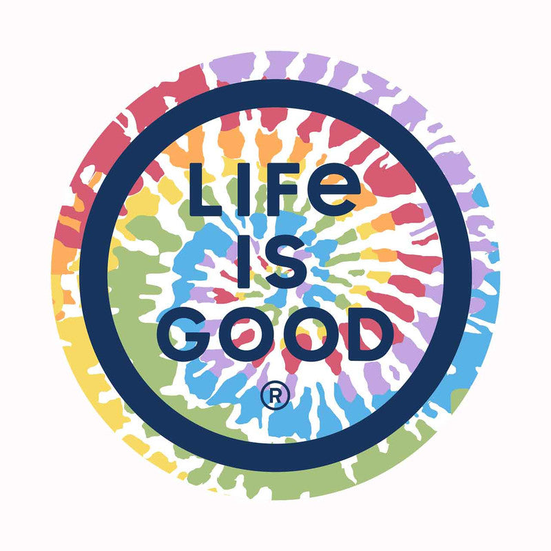 Life is Good Sticker Tie Dye Coin TI DARKEST BLUE