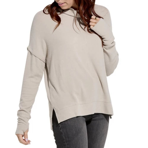 North River W Drop Shoulder Mock Neck CASHMERE