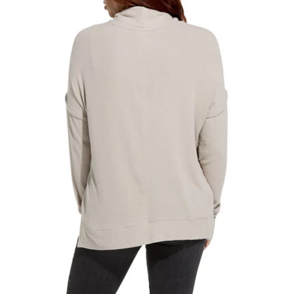 North River W Drop Shoulder Mock Neck CASHMERE