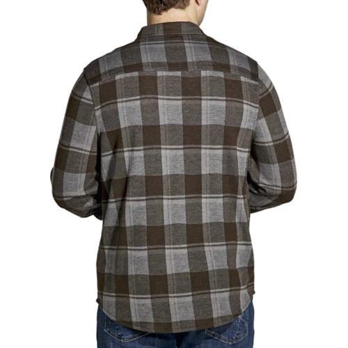 North River M LS Jacquard Knit Button-Front Shirt EARTH