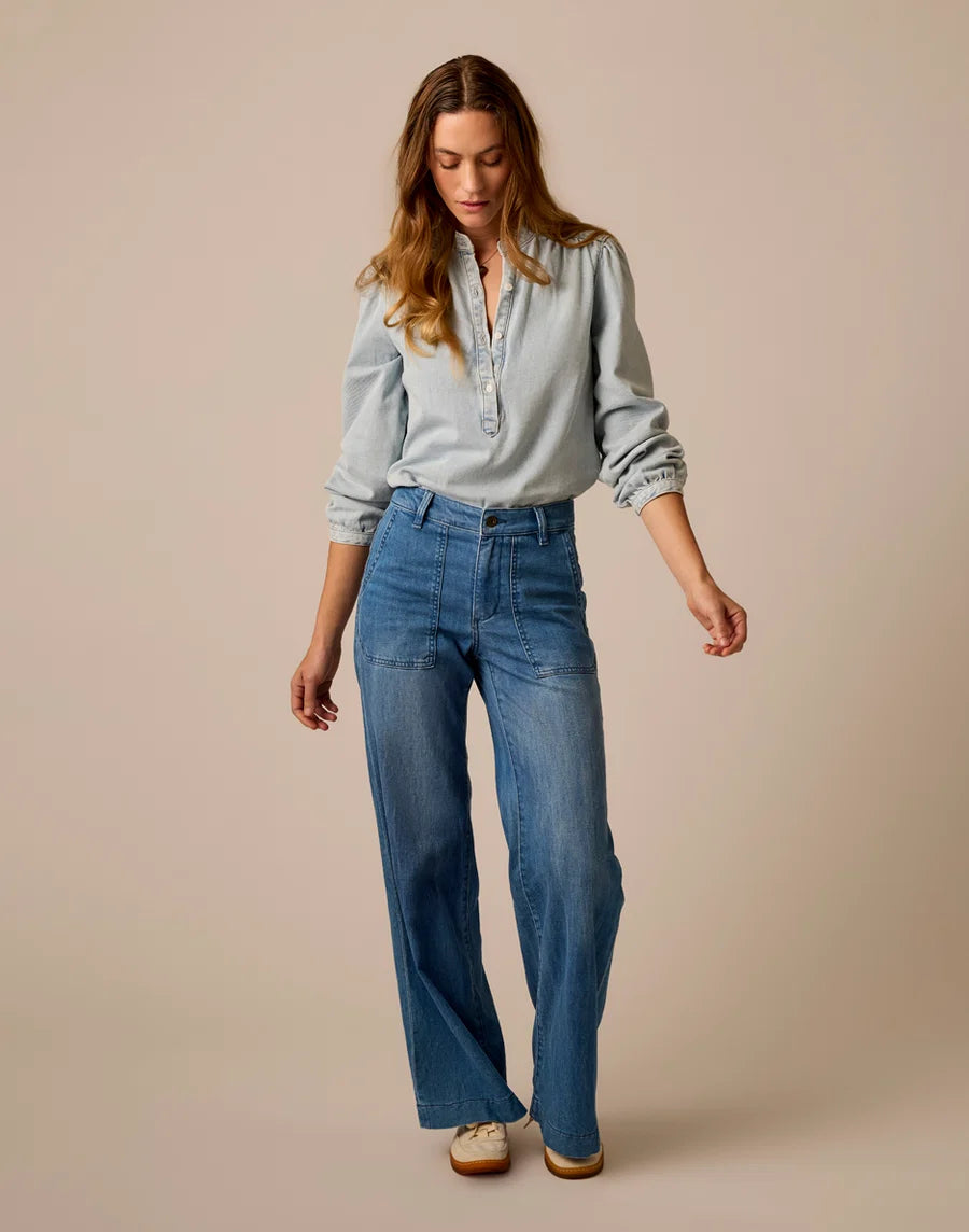 Carve Designs W Marin LW Denim Top SAVANNAH
