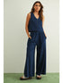 Miou Muse W Dye And Wash Knitted Top INDIGO BLUE