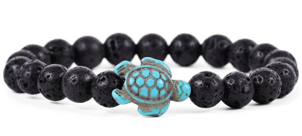 Fahlo Sea Turtle Journey Bracelet LAVA STONE