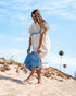 Sand Cloud W Border Classic Stripe Poncho AQUA
