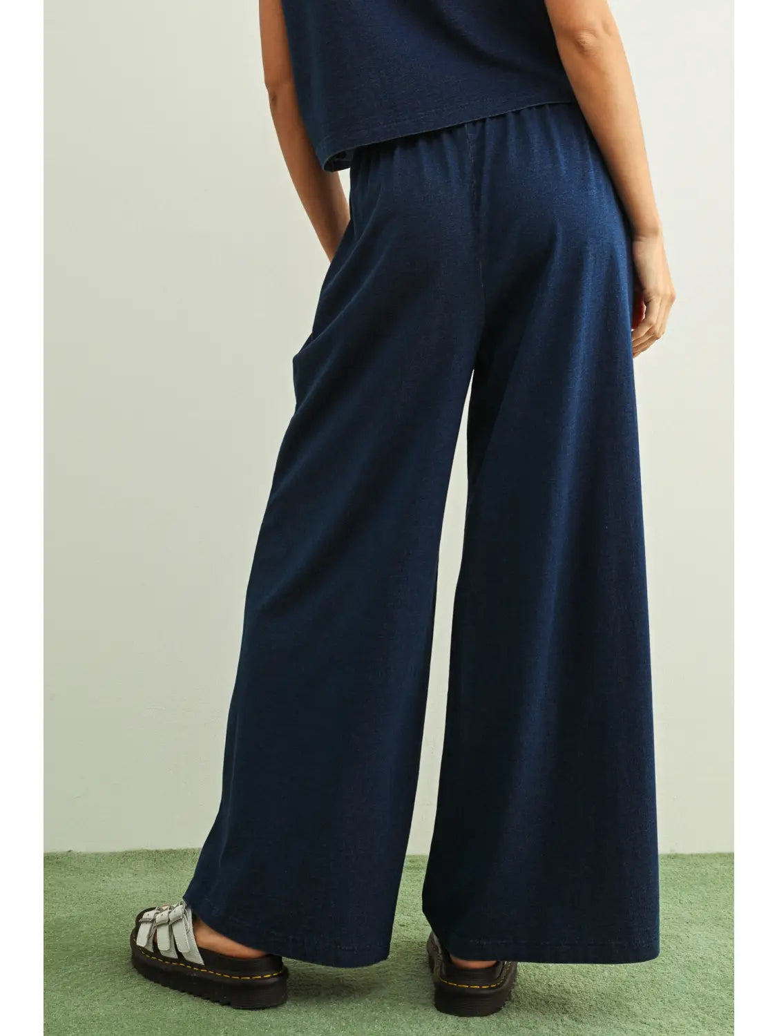 Miou Muse W Dye And Wash Knitted Pant INDIGO