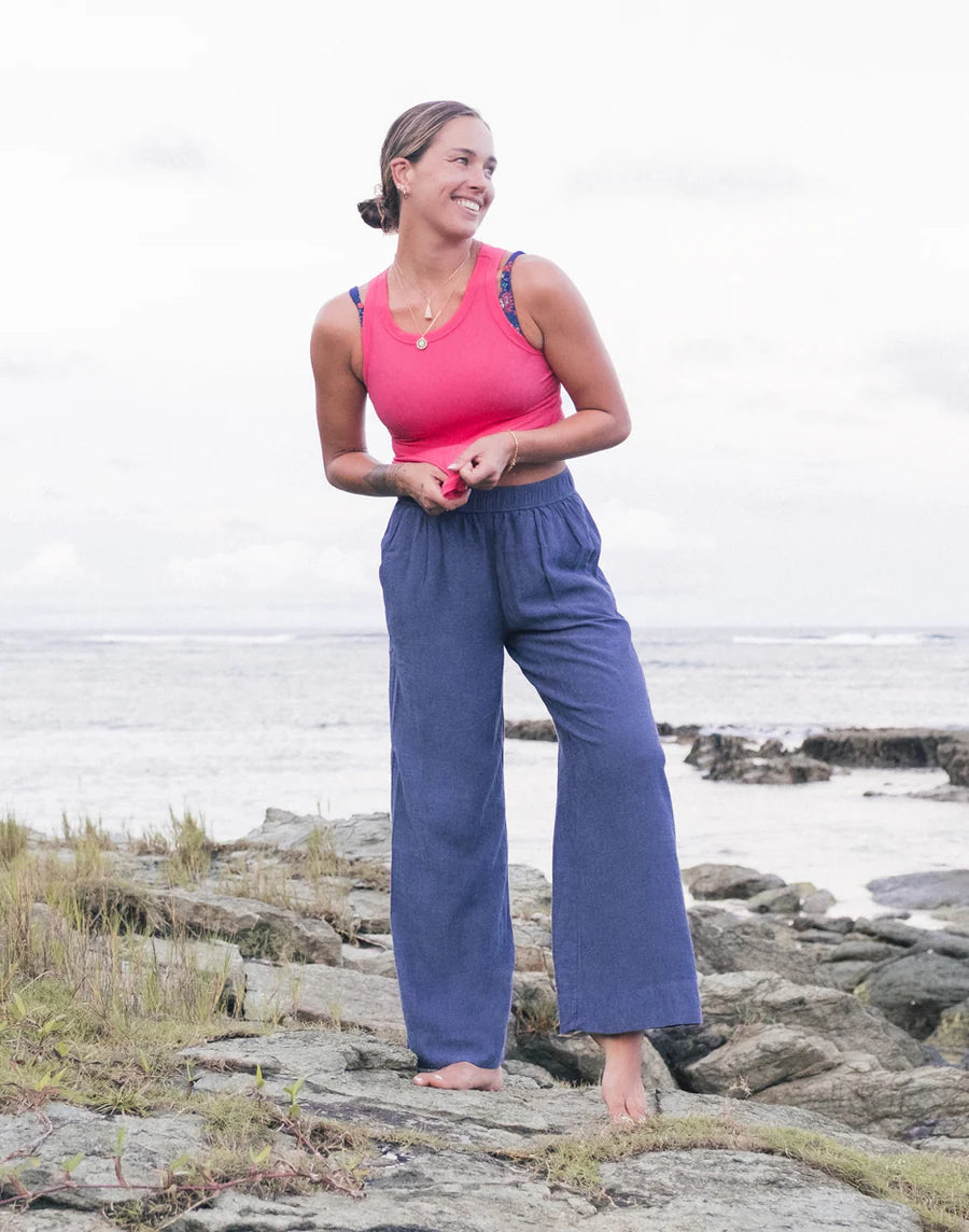 Carve Designs W Nico Linen Pant CAPTAIN CHAMBRAY