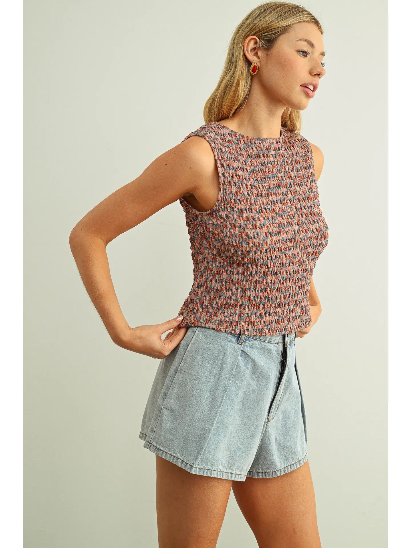 Miou Muse W Multicolor Sleeveless Knit Top MULTI