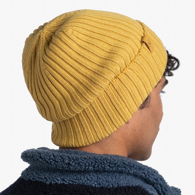 Buff Knitted Beanie Hat Norval HONEY