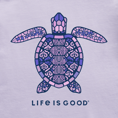 Life is Good W High-Lo Tank Mandala Turtle LILAC