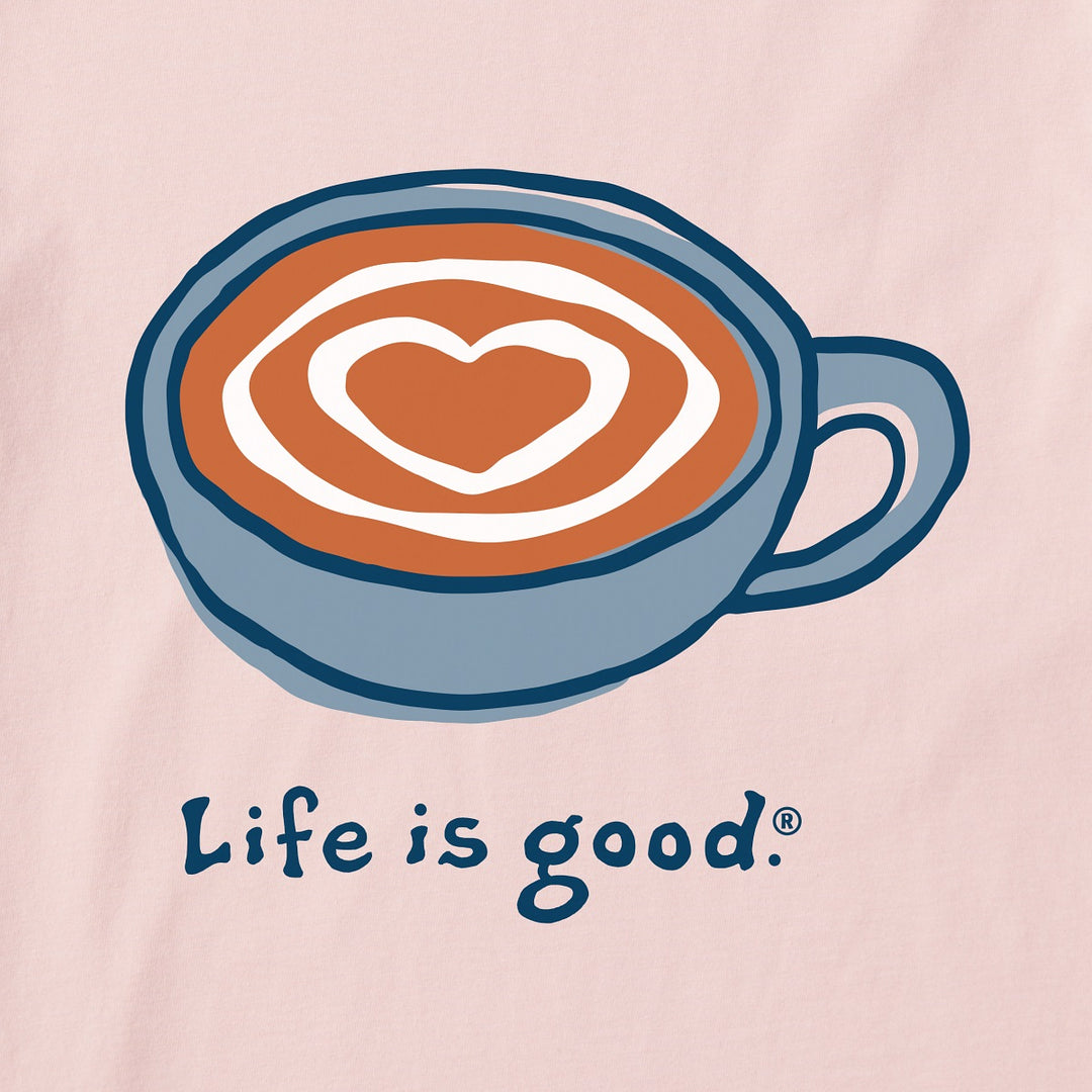 Life is Good W LS Crusher Tee Little Latte Heart PINK
