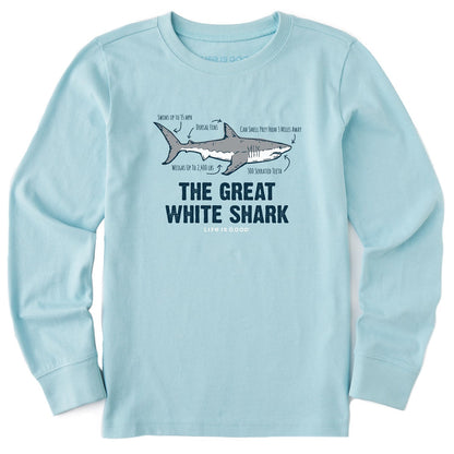 Life Is Good Kids LS Crusher Tee Great White BEACH BLUE