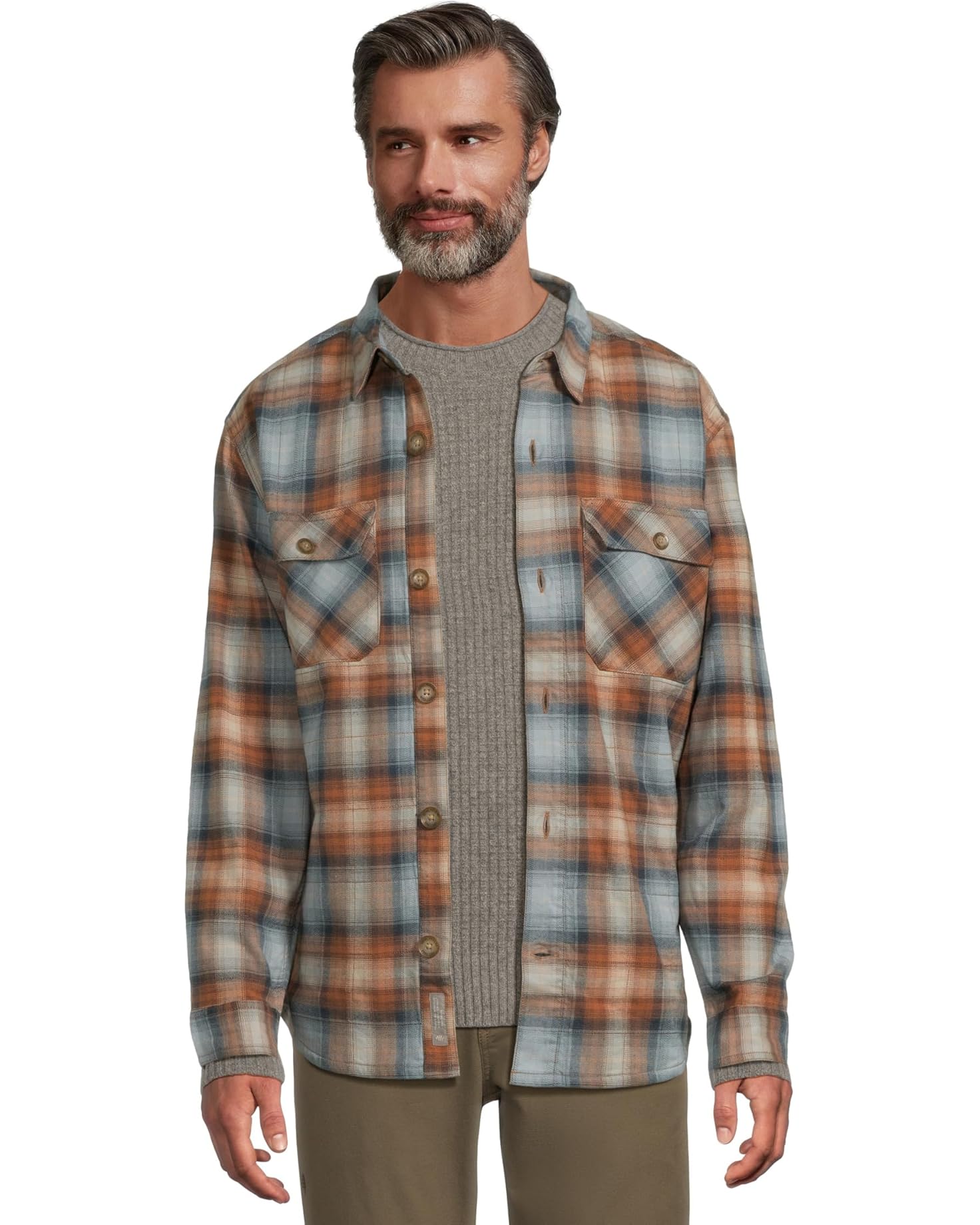 Royal Robbins M LS Snowcap Lined Flannel STEEL BLUE TIOGA
