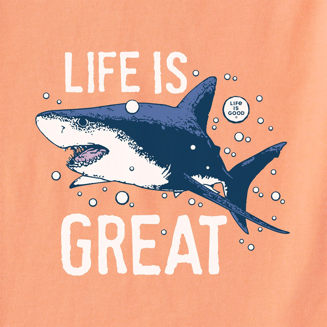 Life Is Good Kids LS Crusher Life Is Great Shark ORANGE