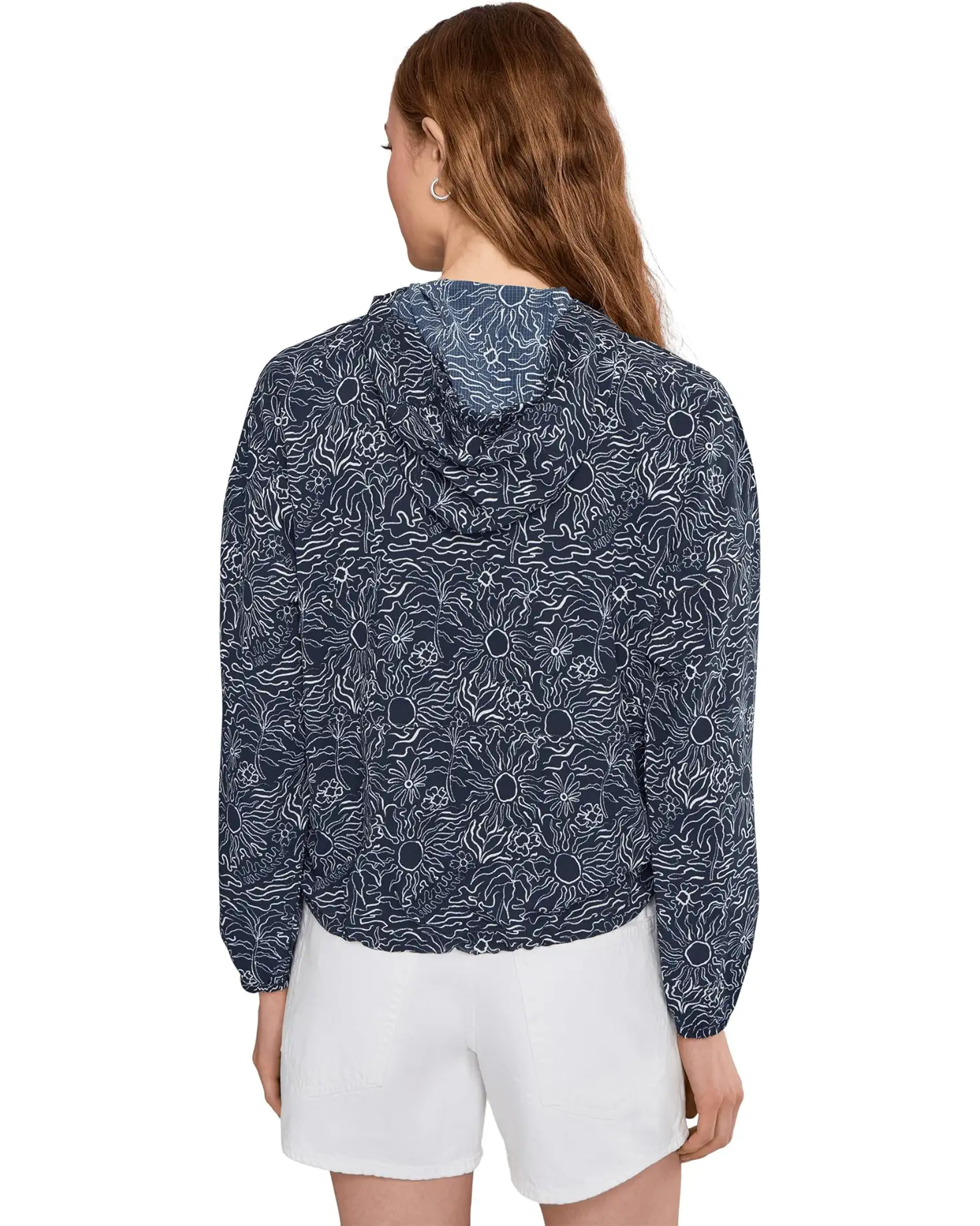 Royal Robbins W Salathe Sun Hoodie NAVAL SOLAR PRINT