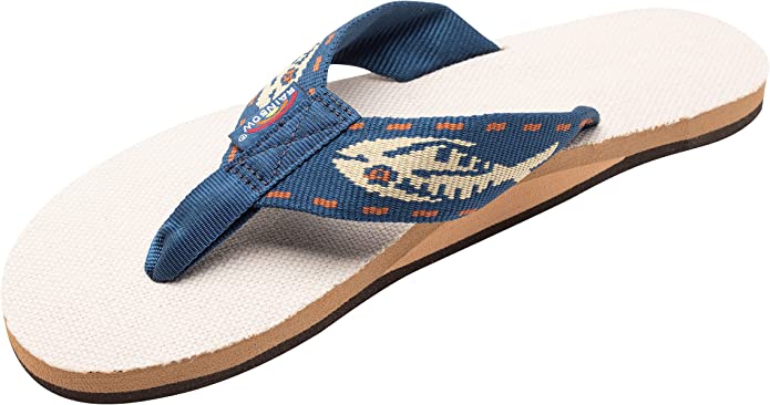 Rainbow W Single Layer Natural Hemp NAVY/GOLD