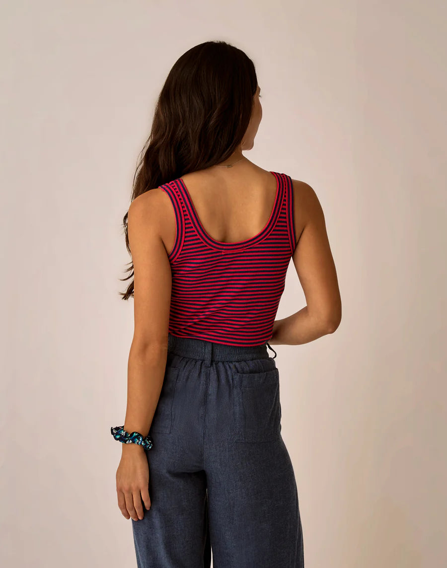 Carve Designs W Ever Rib Tank JULY STRIPE